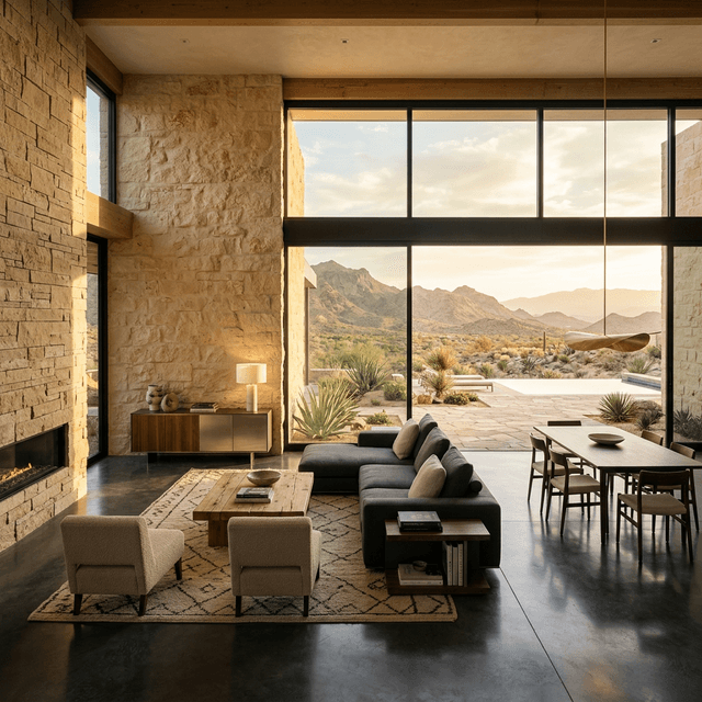 חלל מגורים מינימליסטי